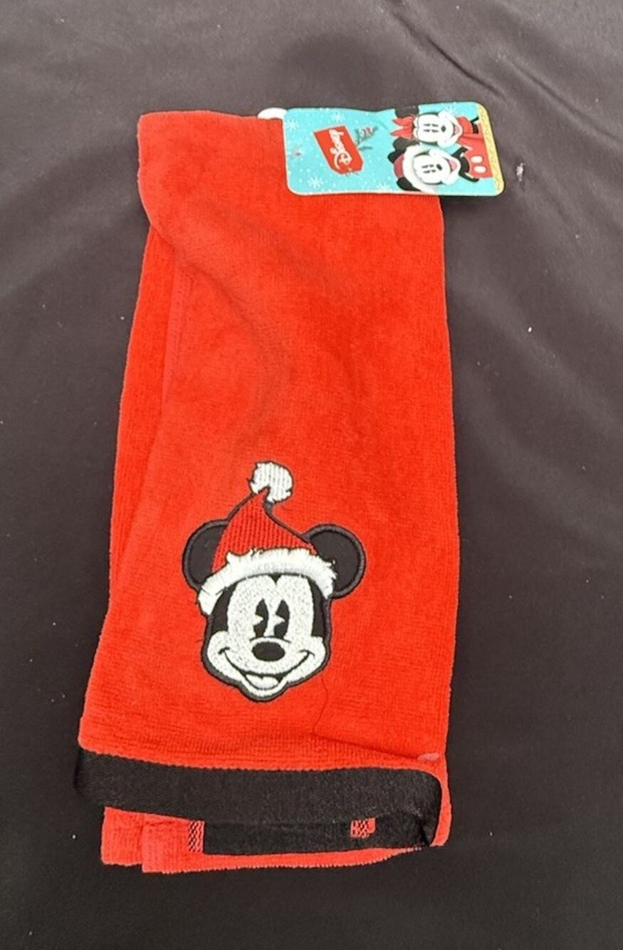 Disney Santa Hat Mickey Mouse Christmas Red Bathroom Kitchen Hand Towel LO29